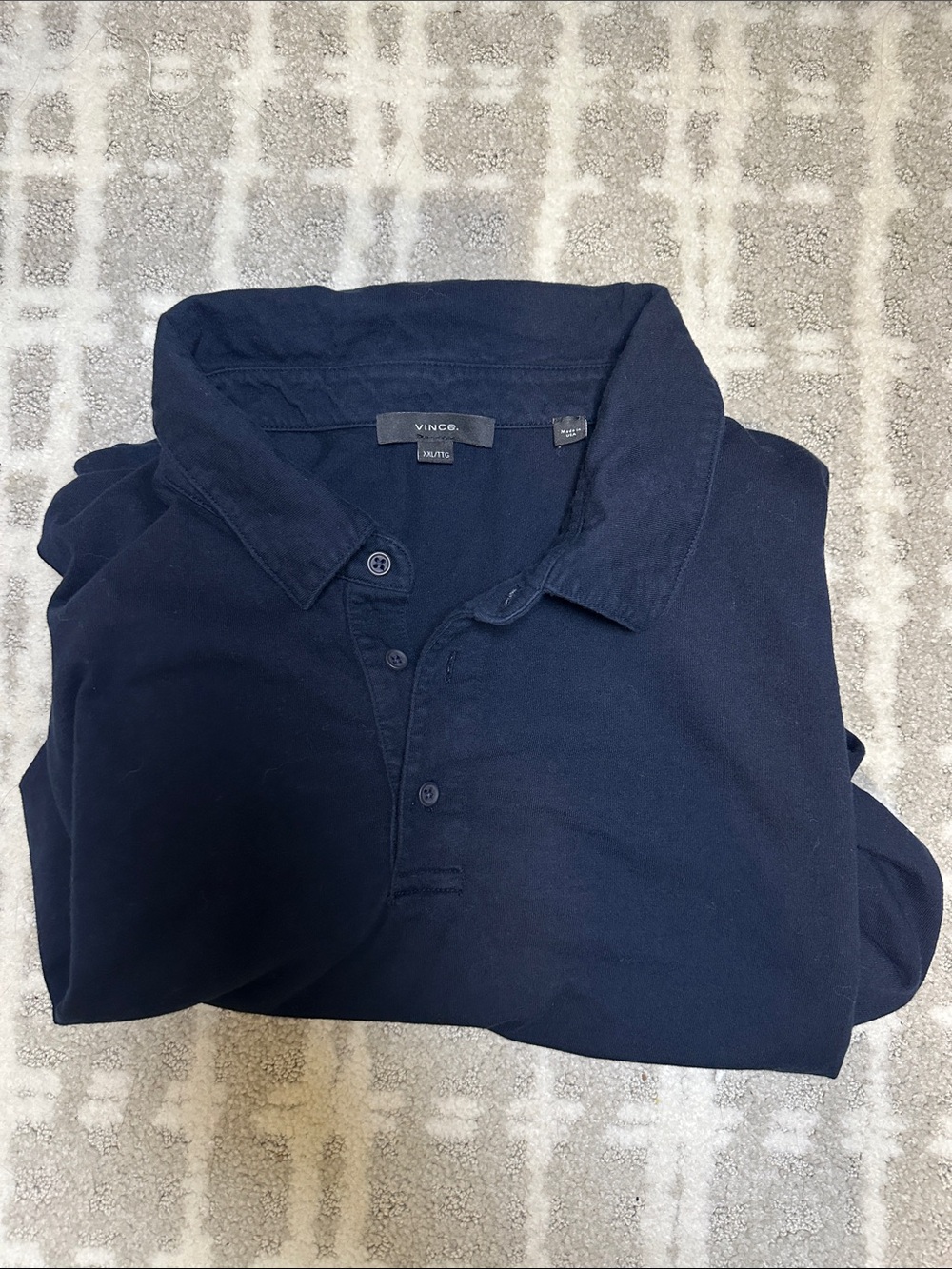 Vince Men's Navy Polo Shirt - Classic Short Sleeve